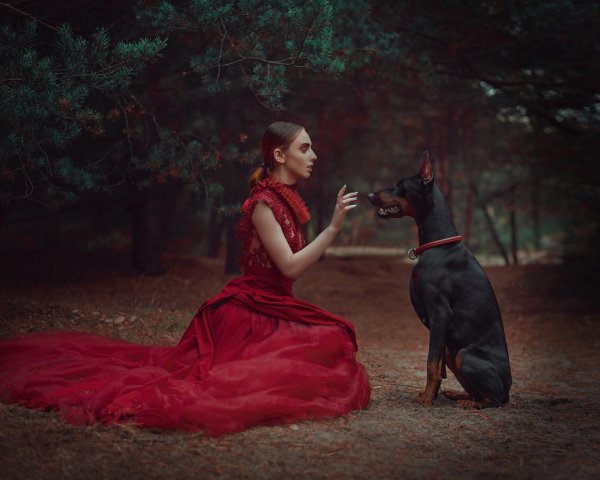 Девушка с собакой