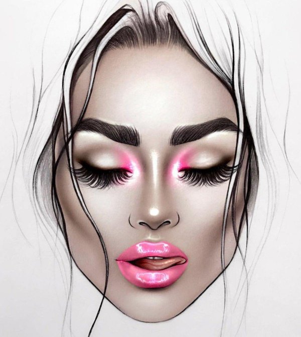 Девушка подмигивает глазом