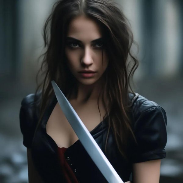 Девушка с ножом