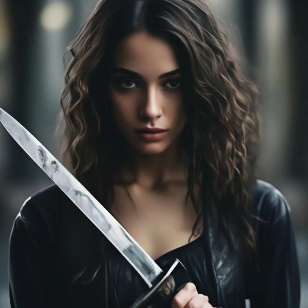 Девушка с ножом