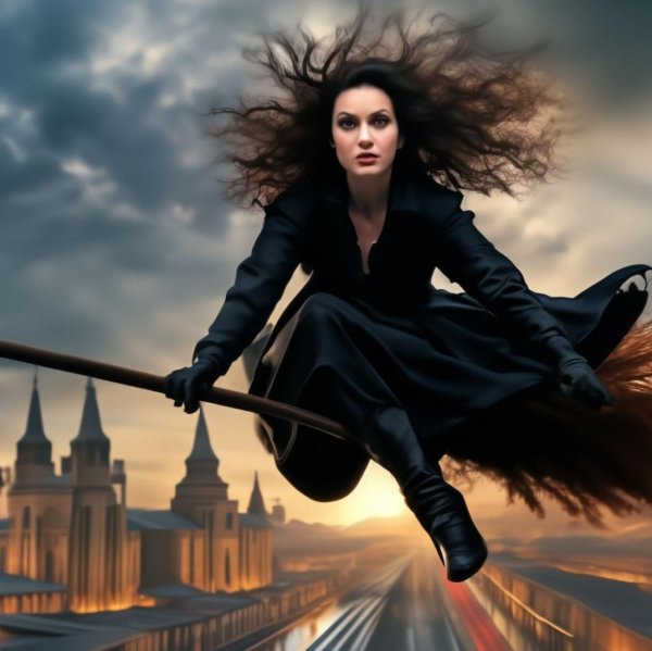 Девушка на метле