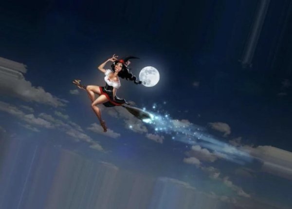 Девушка на метле