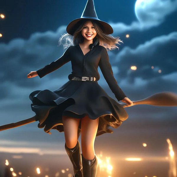 Девушка на метле