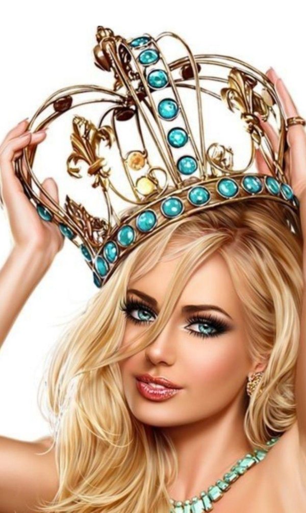 С короной девушка