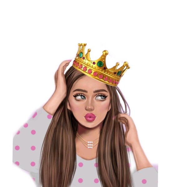 С короной девушка