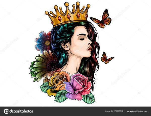 С короной девушка