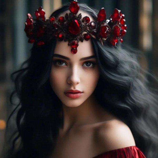 С короной девушка