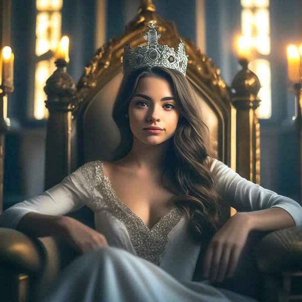 С короной девушка