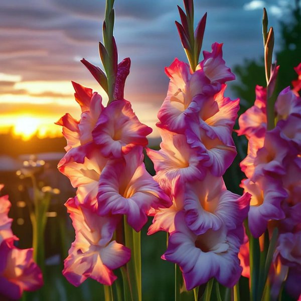 красивые гладиолусы