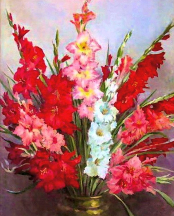 гладиолусы картина
