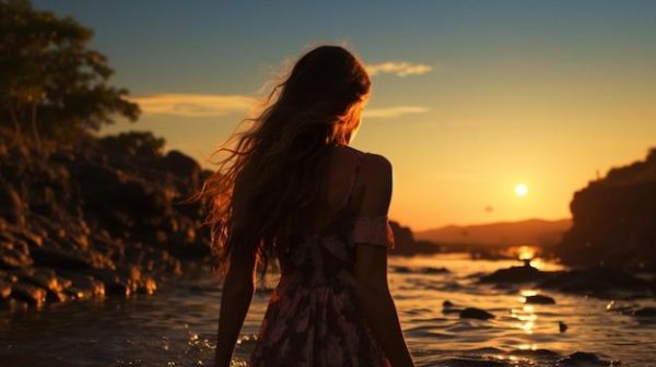 Рассвет и девушка