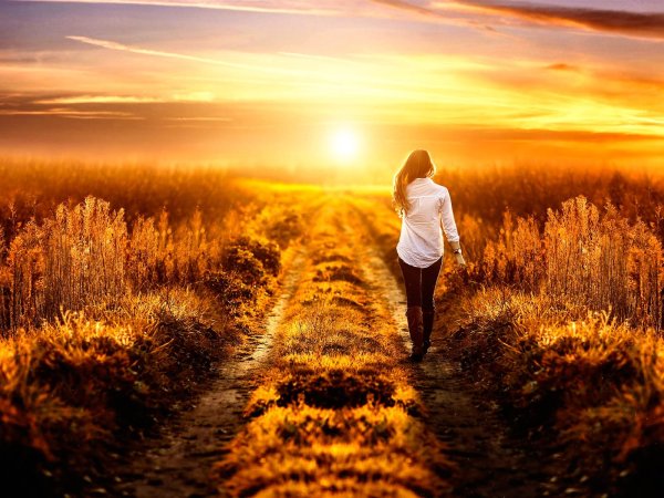 Рассвет и девушка