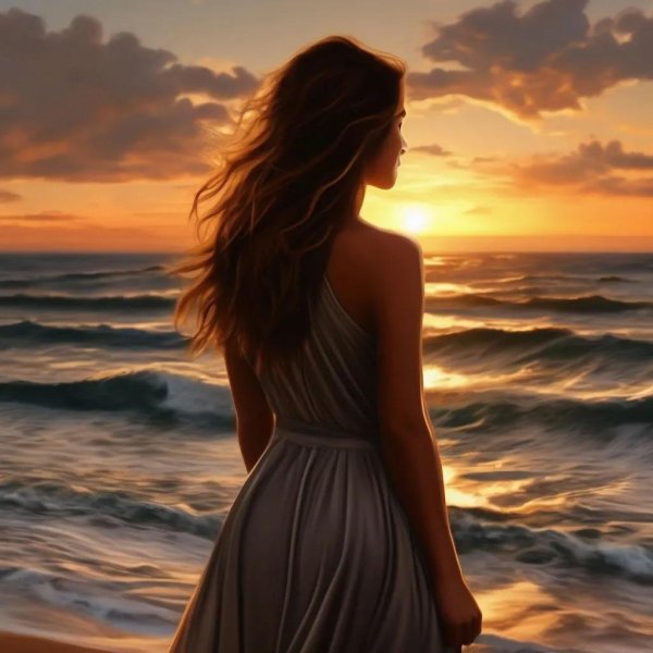 Рассвет и девушка