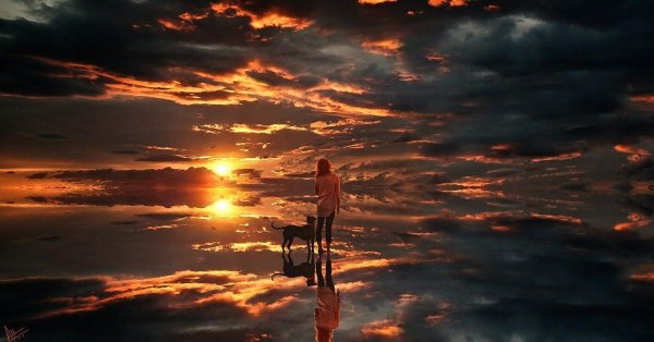 Рассвет и девушка