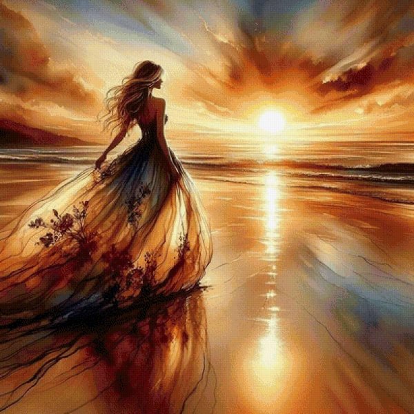 Рассвет и девушка