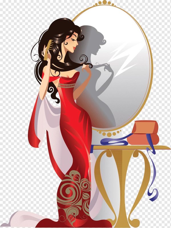 Девушка перед зеркалом