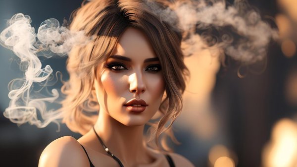Дым и девушка