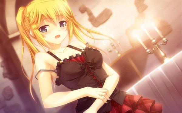 Аниме девушка блондинка