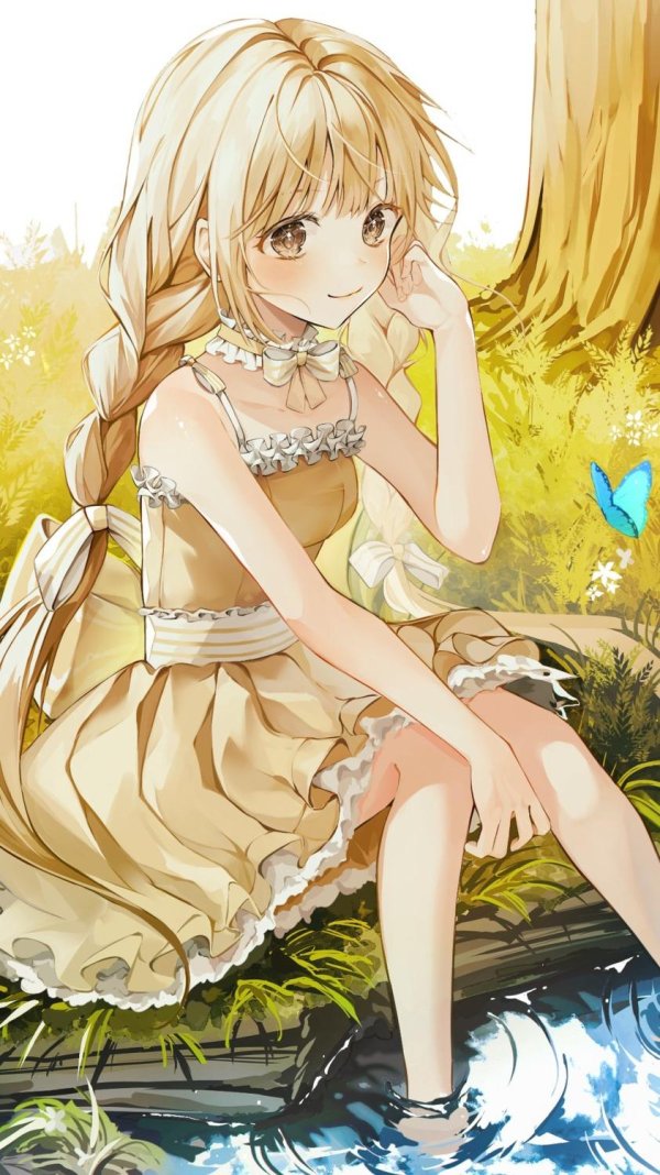 Аниме девушка блондинка