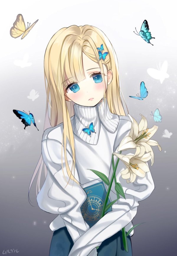 Аниме девушка блондинка