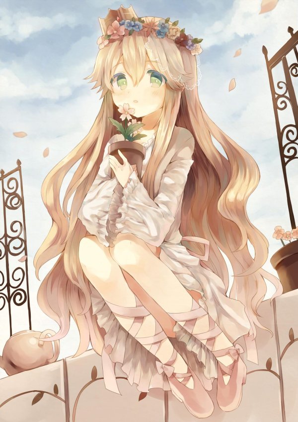 Аниме девушка блондинка