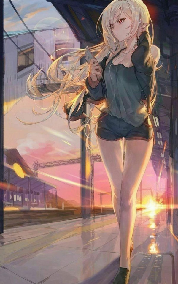 Аниме девушка блондинка