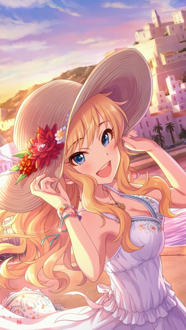 Аниме девушка блондинка