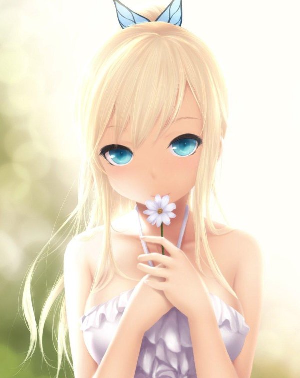 Аниме девушка блондинка