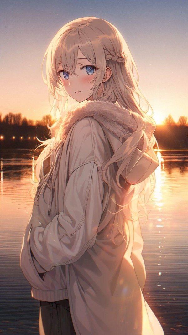 Аниме девушка блондинка