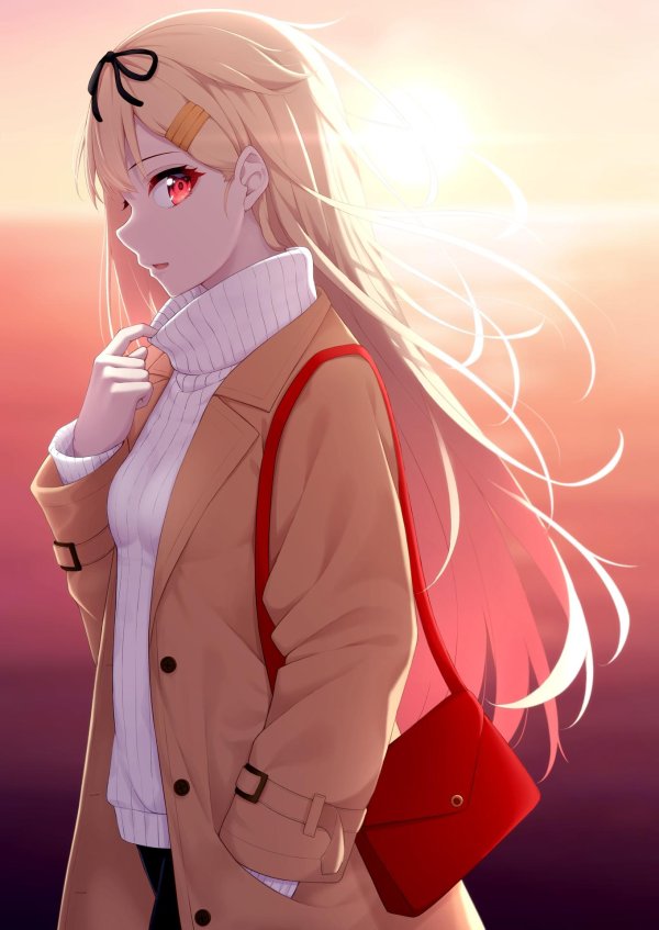 Аниме девушка блондинка