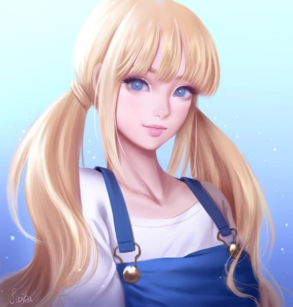 Аниме девушка блондинка