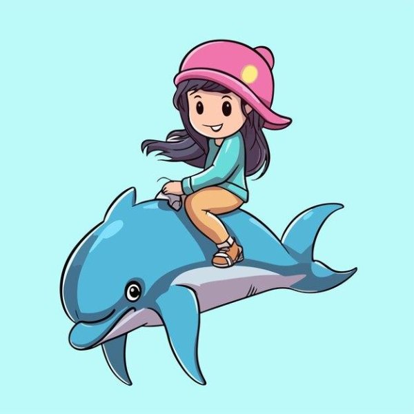 Девушка с дельфином