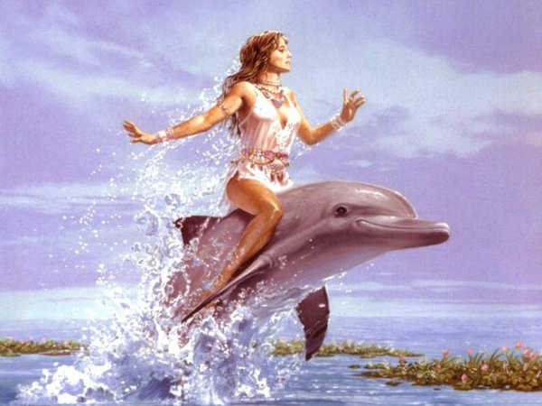 Девушка с дельфином