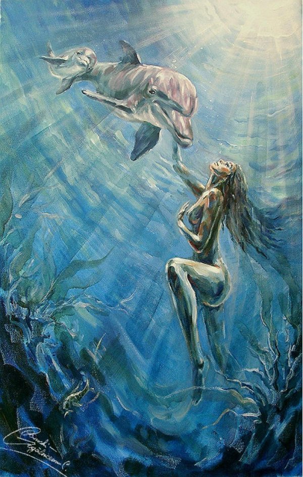 Девушка с дельфином