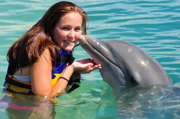 Девушка с дельфином