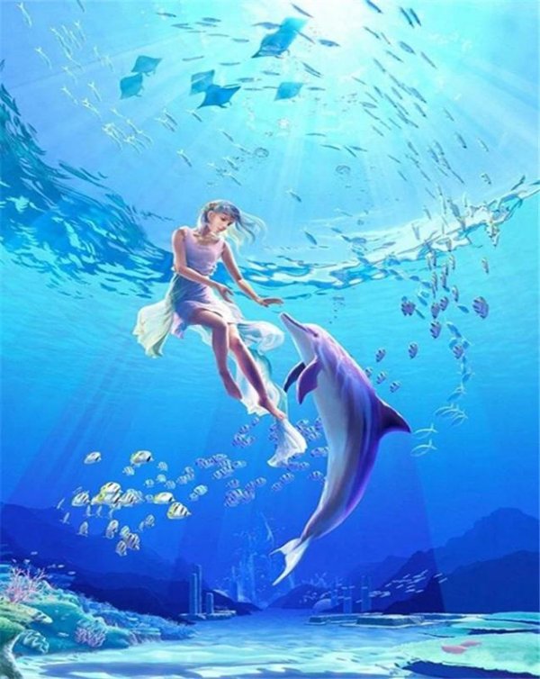 Девушка с дельфином