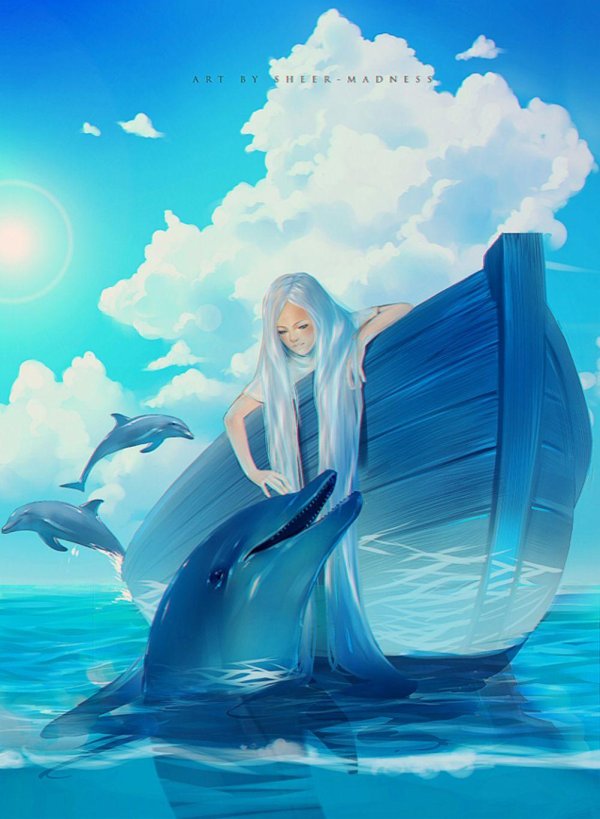 Девушка с дельфином