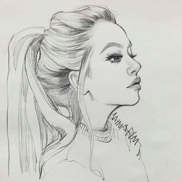 С девушками нарисованные карандашом