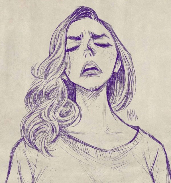 С девушками нарисованные карандашом