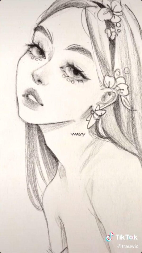 С девушками нарисованные карандашом