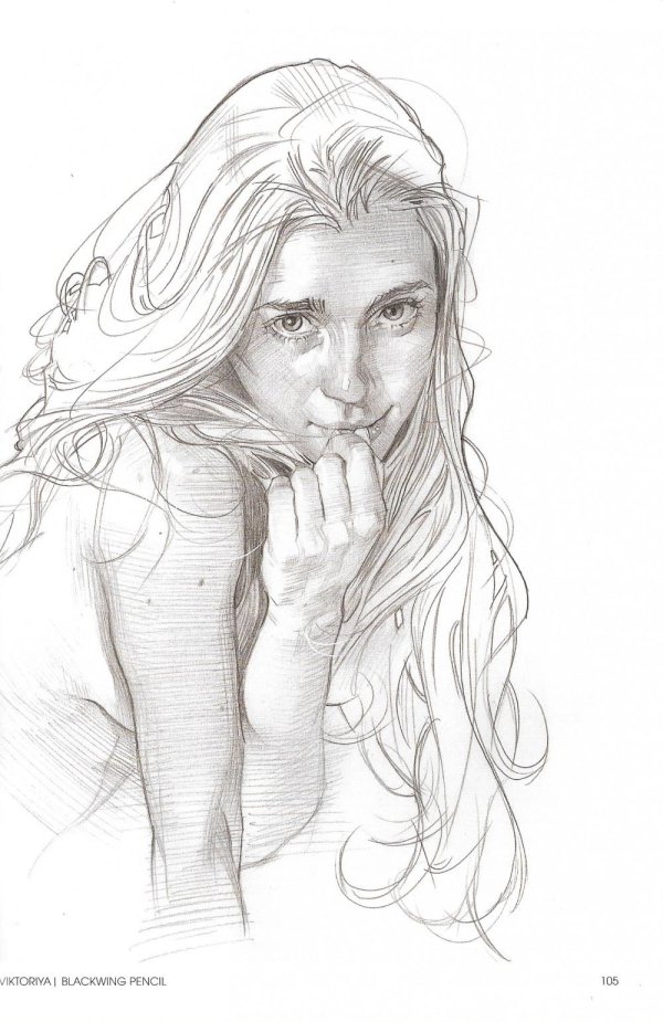 С девушками нарисованные карандашом