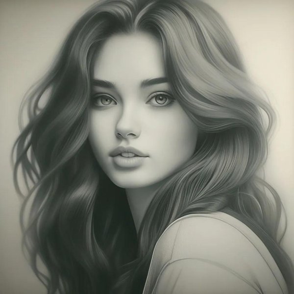 С девушками нарисованные карандашом