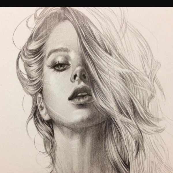 С девушками нарисованные карандашом