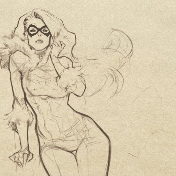 С девушками нарисованные карандашом