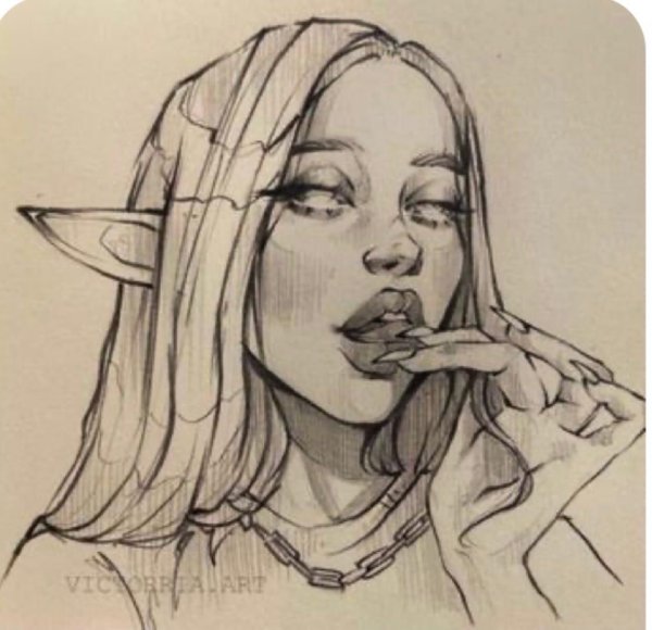 С девушками нарисованные карандашом