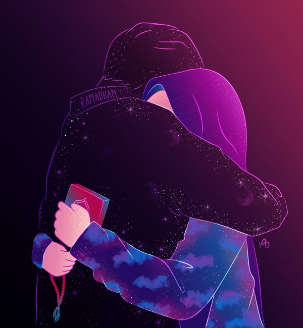 Мусульманская девушка с парнем