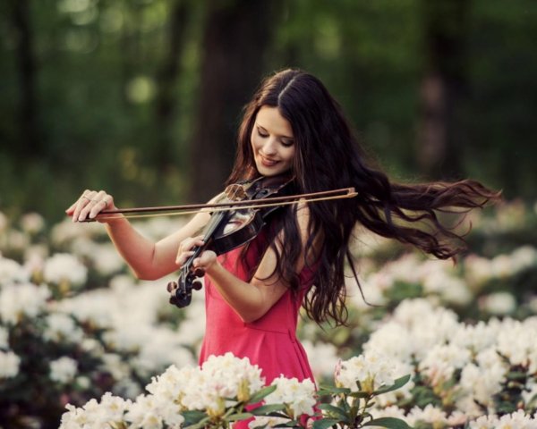 Девушка играет на скрипке
