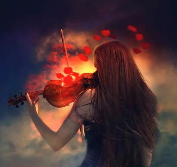 Девушка играет на скрипке