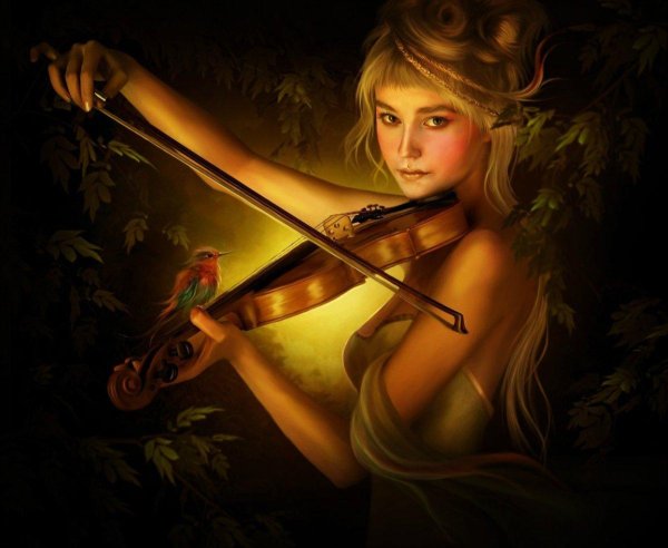 Девушка играет на скрипке