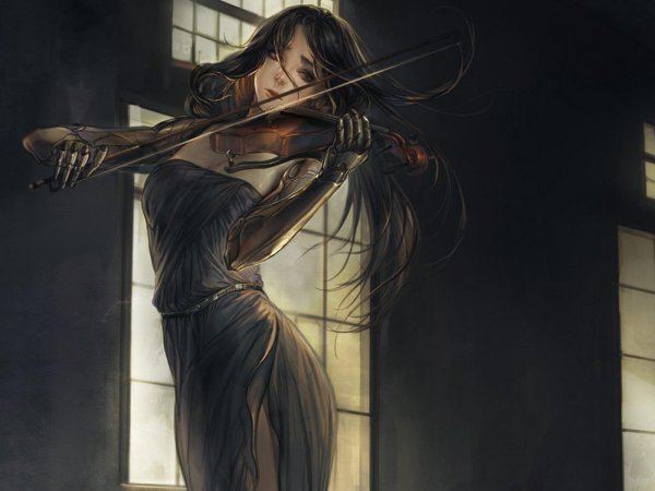 Девушка играет на скрипке